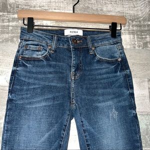 Pistola Audrey Mid Rise Skinny Cropped Blue Jeans Pants Ladies 24